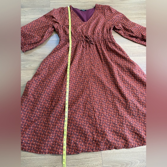 Madewell Sophia Tie-Front Midi Dress in Teaberry Floral Size XXL Fall Autumn - Picture 11 of 11